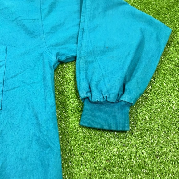 Vintage Henley Shirt Med. Runs Big (LG XL) Rugby Polo 80s Long Sleeve Code Bleu - Picture 2 of 7